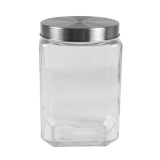 Amici Home Branson Glass Storage Jar, 132 Fluid Ounces, Clear with Copper  Lid 