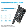 thumbnail image 2 of Tarjeta de expansión PCI-E x1 a USB, tarjeta PCI Express USB 3.0 de 5 Gbps, tarjeta PCIE para placa base de PC de escritorio, Linux, 2 of 7