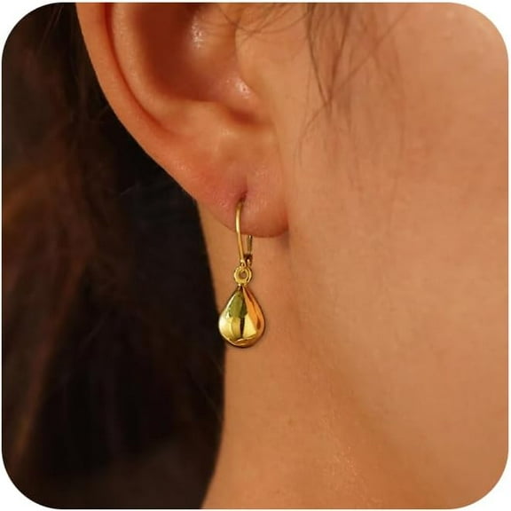 XBage Dangle Earrings For Women,Fashion 14K Gold Plated Drop Earrings Hypoallergenic Gold Leverback Earrings For Women Trendy Gold Jewelry[H4704]
