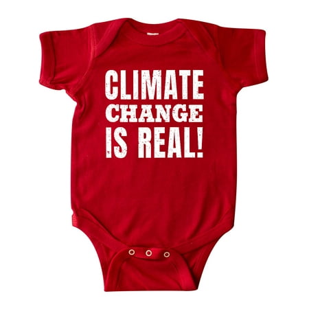 

Inktastic Climate Change is Real in White Distressed Text Gift Baby Boy or Baby Girl Bodysuit