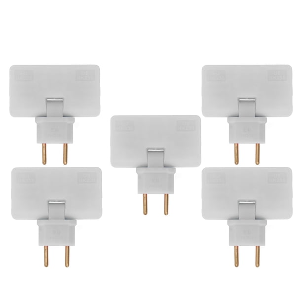 Adaptador De Enchufe De La UE, Convertidor De Enchufe De La UE 3 Clavijas Fácil De Transportar 110-250 V Inalámbrico 5 Piezas Para Espacio De Enchufe Limitado