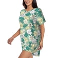 thumbnail image 2 of Balery Lotus Flower1 Pattern Womens Pajama Sets 2 Piece Soft Short Sleeve Top and Shorts Sleepwear Round Neck Pjs Lounge Set with Pockets-X-Large, 2 of 7