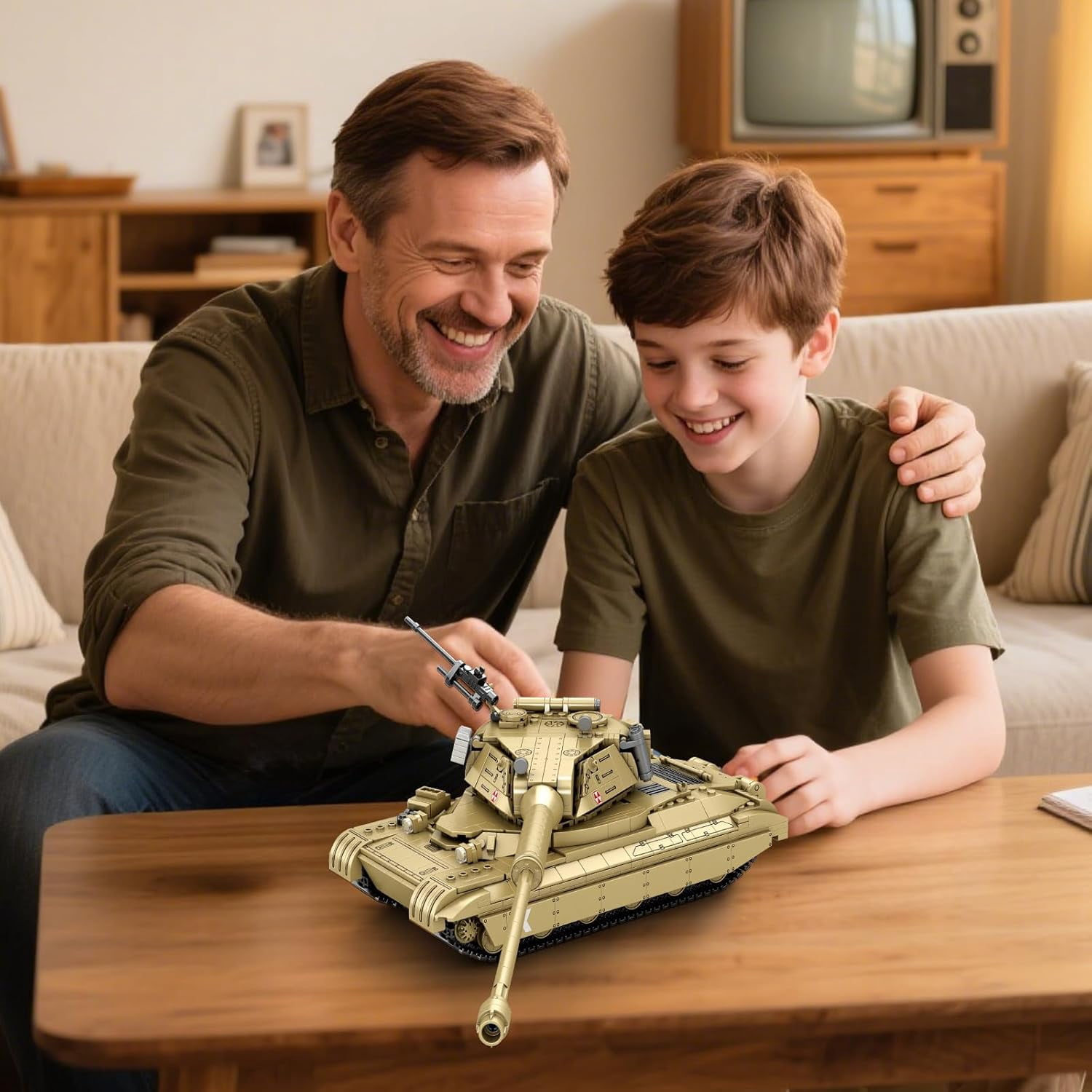 60TP Tank Building Set 77036, World of Tanks Authorized Products 1128 PCS, 1:28 Scale Tank Model Kit, Army Tanks Toy Building Kit for Military Fans, Birthday Gifts Ideal for Adults