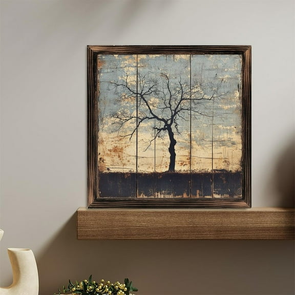 Bare Tree Rustic Wood Art Wooden Sign Wall Plaque - Vintage Art Decoration, Wall Decoration - Ideal Gift For Home Decoration, Living Room, Bathroom, Bedroom, Garden, Dining, Bar, Cafe, Festival Par