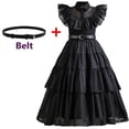 thumbnail image 4 of Disfraz de Cosplay de Wednesday para niña, vestido gótico negro para fiesta de Halloween, novedad de 2023, 4 of 4