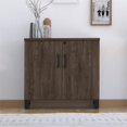 thumbnail image 4 of HomeFare Ferme Industrielle Armoire de Rangement 2 Portes - Chêne Vieilli Brun Foncé, 4 of 15