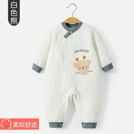 

QWZNDZGR Newborn Baby Autumn Clothes Baby One-Piece Clothes Thickened Cotton Climbing Clothes Men s One-Year-Old Women s Autumn Warm Fashion Clothes Rompers