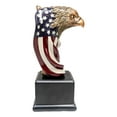 thumbnail image 6 of Patriotic Bald Eagle On USA Star Spangled Banner Flag Bust Electroplated Statue, 6 of 7
