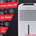 thumbnail image 5 of Amana 35 Pt 800 Sq ft Dehumidifier in White - Adjustable Humidistat, Automatic Shut-off, 5 of 11