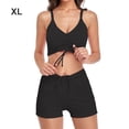 thumbnail image 4 of Soidarity Traje de baño de mujer con cordón atado inalámbrico acolchado conjunto de deportes de baño vacaciones de verano poliéster Nylon traje de Traje de baño Negro XL Soidarity OD021111-19, 4 of 6