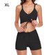 thumbnail image 5 of Toystoory Traje de baño de mujer con cordón de Color sólido inalámbrico acolchado conjunto de baño de verano traje de baño de poliéster sin mangas Traje de baño Negro XL Toystoory OD021111-19, 5 of 6