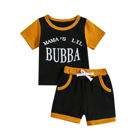 

Hirigin Baby Boys 2Pcs Summer Outfits Short Sleeve T-Shirt Tops Elastic Waistband Shorts Set Toddler Clothes