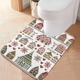 thumbnail image 2 of Yayeee Bath Rugs for Bathroom Floor Set of 2 Non Slip Fluffy Soft Absorbent Mat, Green Nordic Christmas House, 2 of 7