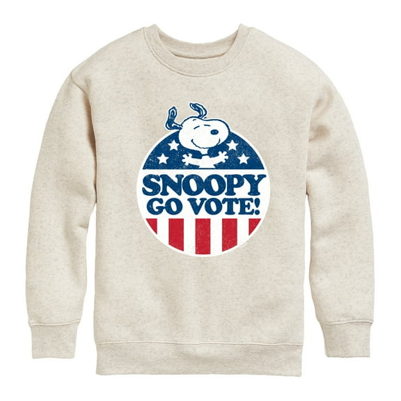 Peanuts - Snoopy Go Vote - Toddler & Youth Crewneck Fleece Sweatshirt