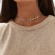 thumbnail image 2 of Collar retro de cadena con corazón en plata, accesorios para el cuello, 2 of 2