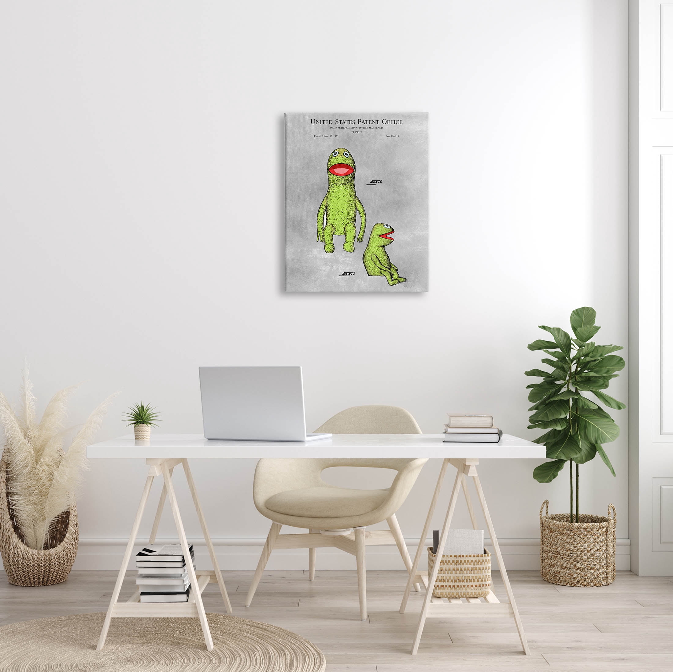 Stupell Industries Vintage Frog Puppet Diagram Graphic Art Gallery Wrapped Canvas Print Wall Art, Design by Karl Hronek