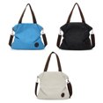 thumbnail image 1 of Bolso bandolera de lona para mujer, bolso de lona para mujer, cartera de lona, bolso de hombro para mujerAzul+Negro+Blanco roto, 1 of 5