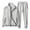 Grey, variant on Mens Warm Fitness Suit Outdoor Running Fitness Training Elastic Tight Fitting Pants Two Piece Sets for Men Black XL