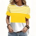 thumbnail image 3 of yillto Women Summer Tshirts Striped Short Sleeve Tee Tops Round Neck Casual Dressy Tunic Blouse Outfits, 3 of 6