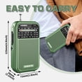 thumbnail image 2 of Radio portátil XHDATA D220 AM FM SW funciona con pilas, color verde, 2 of 6