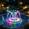 thumbnail image 6 of Fuebueo Solar Fountain Pump with Colorful LED Lights 7 Inch, Floating Water Sprinkler for Bird Bath, 7 Nozzle Outdoor Pond Pool Sprayer, 6 of 9