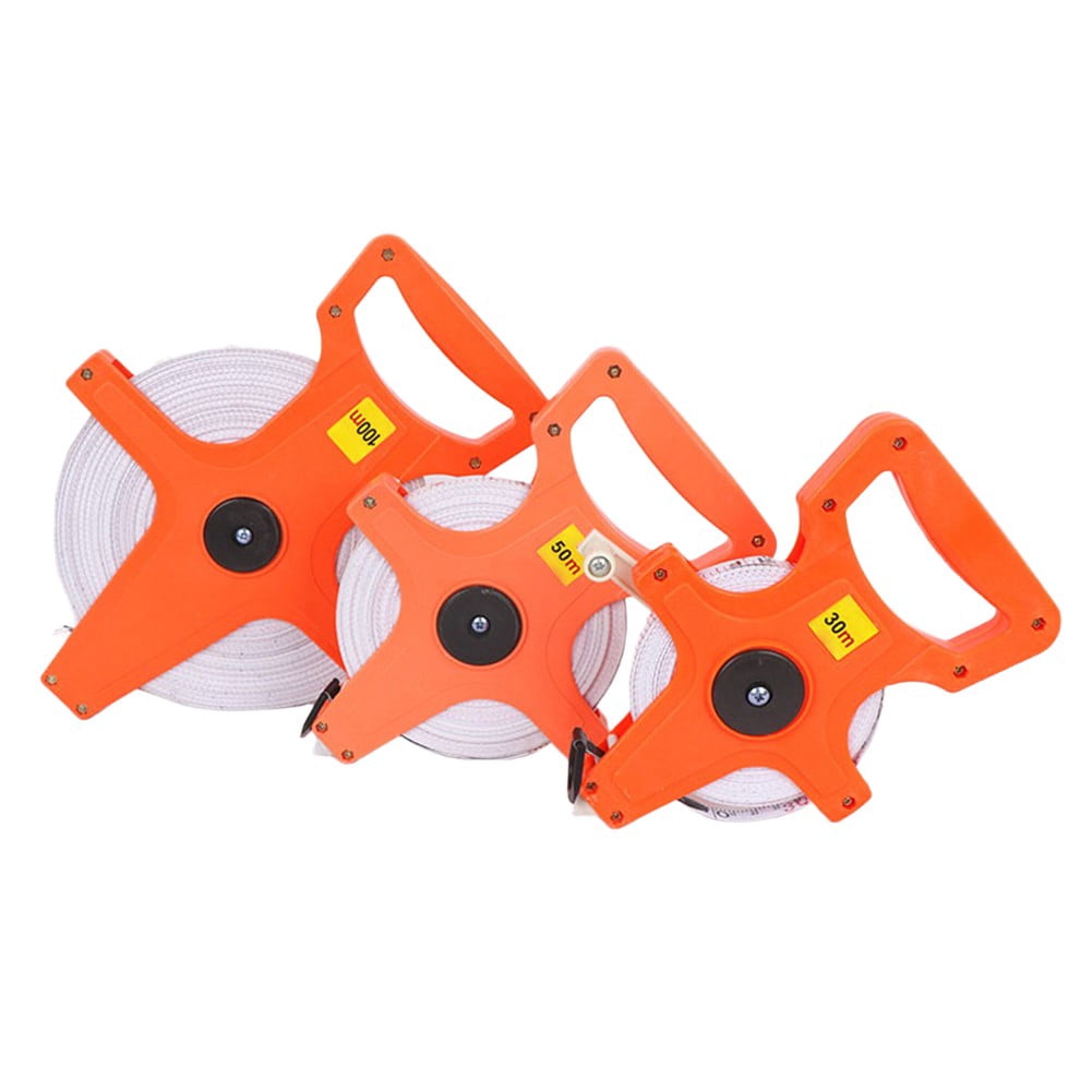 yaaqii Open Reel Fiberglass Tape Yard Measure Inch Metric Scale 20/30/50/100 Meters