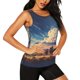 thumbnail image 2 of Balery Western Desert Cloud Cowboy Camiseta sin mangas estampada ligera para mujer, tops de entrenamiento sin mangas, camisetas de yoga transpirables de secado rápido.-XX-Large, 2 of 7