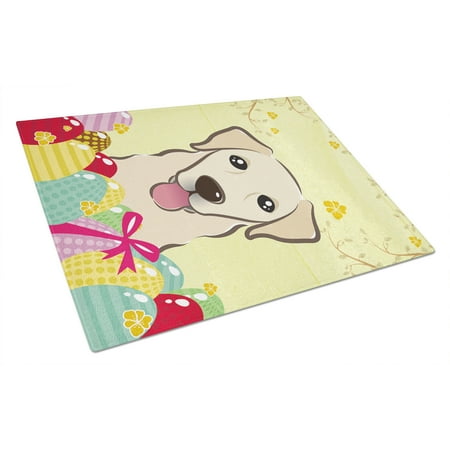 

Caroline s Treasures Golden Retriever Easter Egg Hunt Glass Cutting Board Large