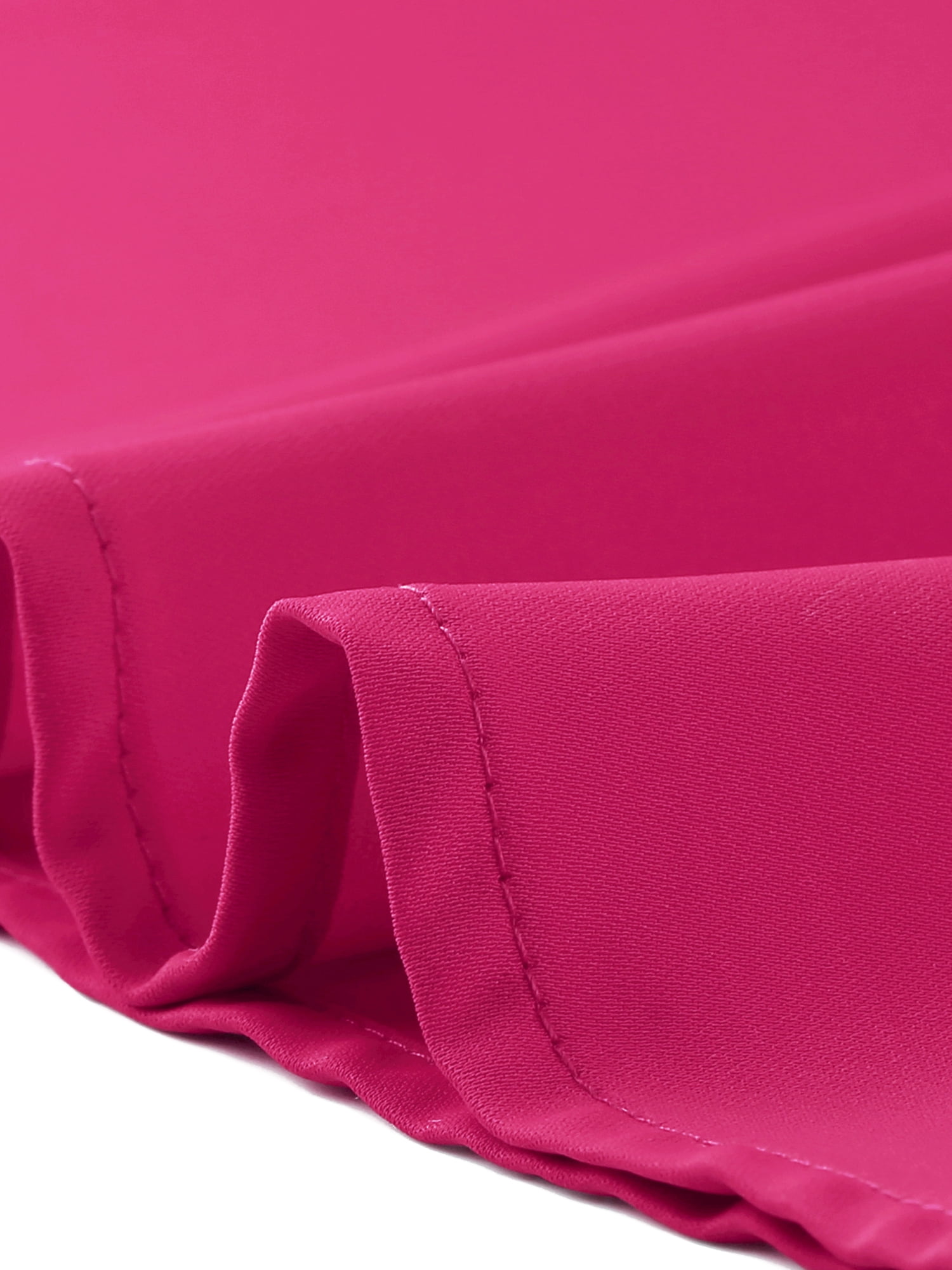 DARING DIVA Chiffon Stand Collar Ruffled Trim Blouses M Hot Pink