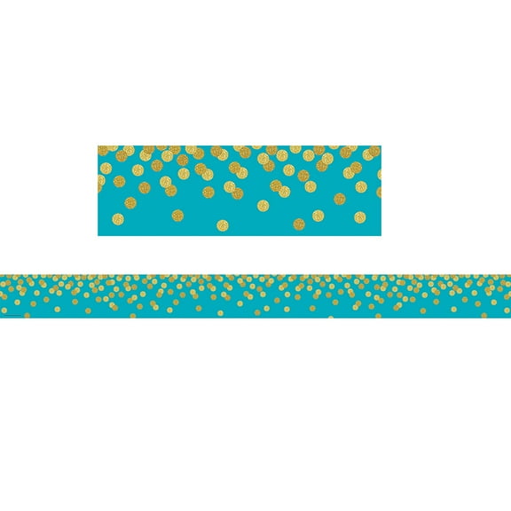 Teal Confetti Straight Border Trim [TCR8869]