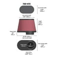 thumbnail image 2 of Airaid 720-472 Universal Clamp-On Air Filter: Oval Tapered; 6 in (152 mm) Flange ID; 9 in (229 mm) Height; 10.75 in x 7.75 in (273 mm x 197 mm) Base; 7.25 in x 4.25 in (184 mm x108 mm) Top, 2 of 4