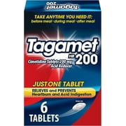 Tagamet HB 200 mg Cimetidine Acid Reducer and Heartburn Relief, 6 Count