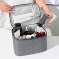 thumbnail image 2 of para Hombre, Bolsa de Maquillaje Impermeable de Tela Oxford para Viaje Fuera del Hogar, Bolsa de Almacenamiento de Cosméticos para Mujer, Color Negro, 2 of 5