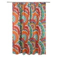 thumbnail image 3 of Levtex Home - Serendipity - Shower Curtain (72x72in.) with Button Holes - Boho Floral in Orange Teal Red Blue - Orange, Teal, Red and Blue, 3 of 3