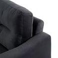 thumbnail image 5 of 3 Seater Sofa, 76.7" Modern Chenille Fabric Tufted Upholstered Accent Sofa with Curved Backrest and Removable Seat Cushion, Comfy Couch for Living Room Bedroom Office Small Space, Black, 5 of 7