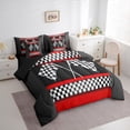 thumbnail image 3 of Homewish Racing Car 7pcs Bedding Comforter Set,Extreme Sport Queen Bedding Sets,Red White Black Queen Sheet Sets For Boys Kids,Luxury Bedroom Decor Reversible, 3 of 8