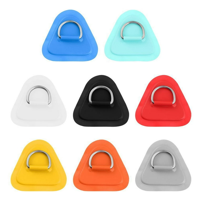 Thinsont 6 Pieces Stainless Steel Self Adhesive PVC D Ring Patches Inflatable Boat Racing Paddleboard Canoe Tie Downs Fastener Parts