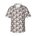 thumbnail image 2 of Picia Chickens Peck Grain Gentle Cotton Regular Fit Short Sleeve Casual Hawaiian Shirt for Men-Small, 2 of 8