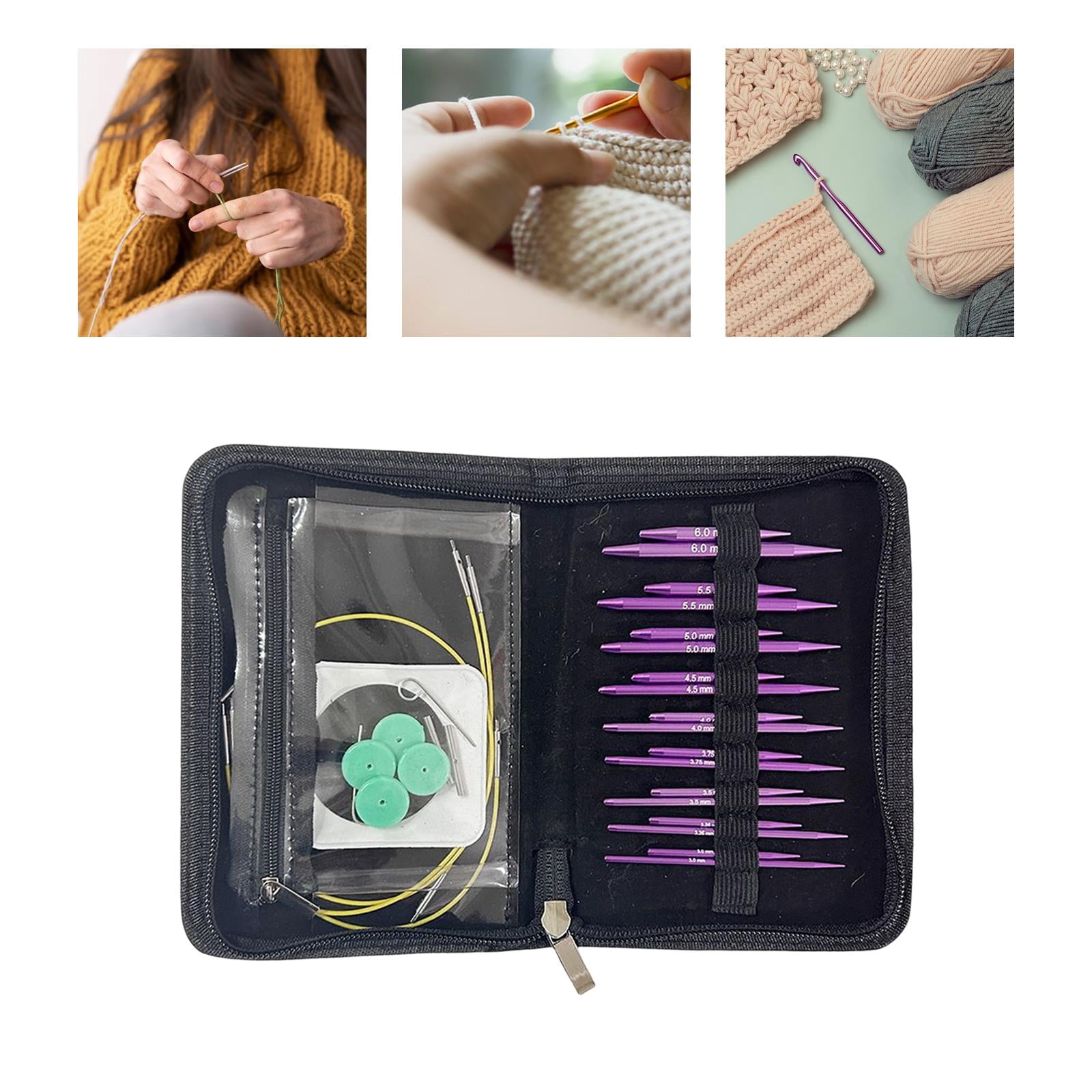 Wxqbjtam Professional Circular Knitting Needles Set Durable Simple to Use Interchangeable