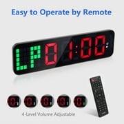 LUCORB Gym Timer Clock, Large Digital Wall Countdown Timer with Remote for Home Workout