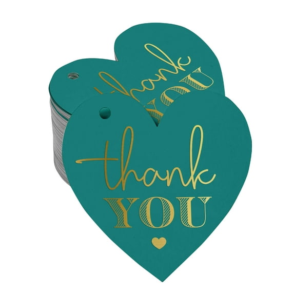 Inkdotpot Real Gold Foil Thank You Bridal Shower-Baby Shower-Retirement-Wedding-Birthday Tags Favor Hang Paper Tags 100 Pieces