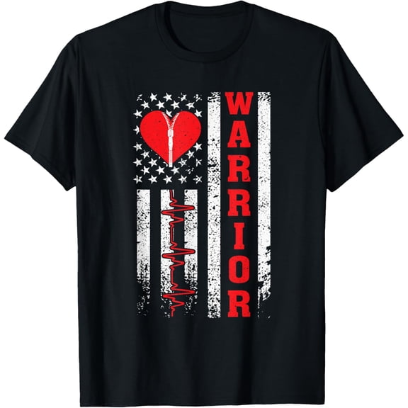 Open Heart Surgery Warrior Gift For Heart Patients Survivor T-ShirtMen and women, Black T-shirt, size: Extra large