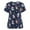 Navy, variant on Ichuanyi Womens Tops Women Short Sleeve V-neck Tops Working Uniform Cartoon Print Blouse