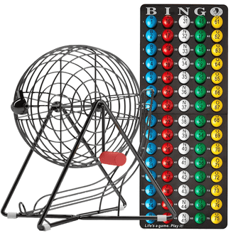 Free Shipping! Jumbo Bingo Set - 9-Inch Metal Cage with Calling