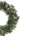 thumbnail image 2 of Northlight Real Touch™️ Pre-Lit Snow Valley Pine Artificial Christmas Wreath - 24" - Clear Lights, 2 of 6