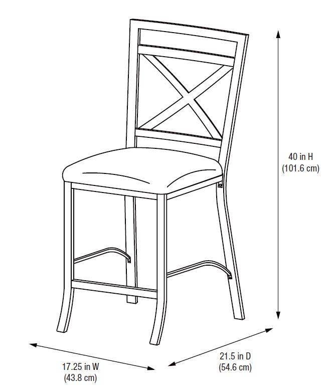 Dorel Home Devon Crossback CounterHeight Dining Chair, Grey