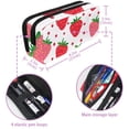 thumbnail image 5 of MUOOUM Pencil Case, Pink Strawberries Pattern Large Capacity Pencil Pouch Stationery Pen Bag, 5 of 7