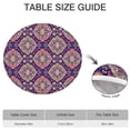 thumbnail image 6 of Elastic Hem Round Tablecloth in Bohemian Floral 44 Inch Fits 38-42 Tables Wrinkle Free Vinyl Cover Indoor Outdoor Setting, 6 of 7