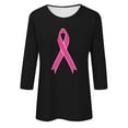 thumbnail image 4 of Alkepwun Womens Breast Cancer Awareness T Shirts Breast Cancer Support Squad Shirt 3/4 Sleeve Tops Pink Ribbon Graphic Tees, 4 of 4