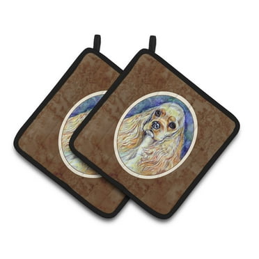 Caroline's Treasures Buff Cocker Spaniel Pair of Pot Holders